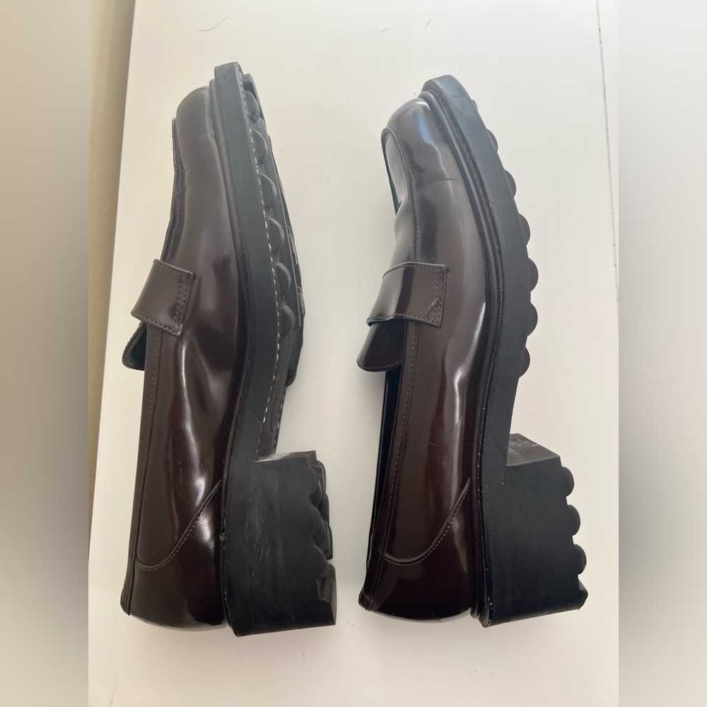 Robert Clergerie Dark Brown Chunky Heel Loafers - Picture 9 of 11